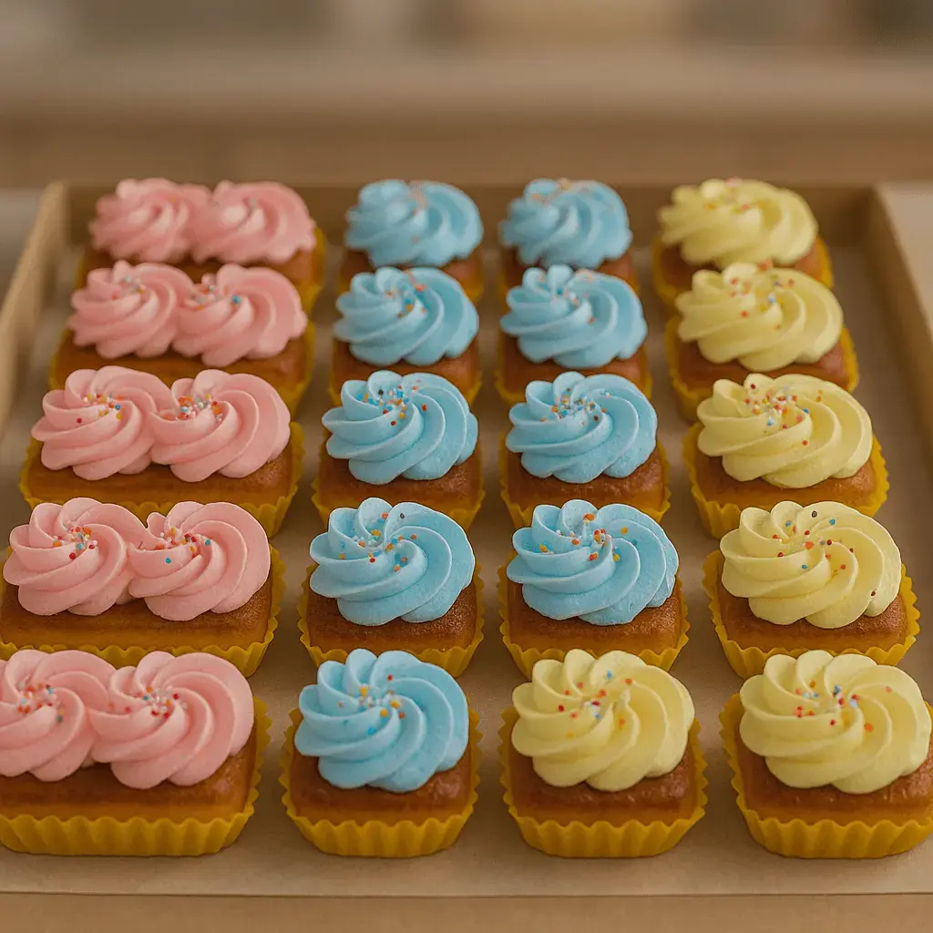 Strawberry, Custard Chocolate, Custard Vanilla 